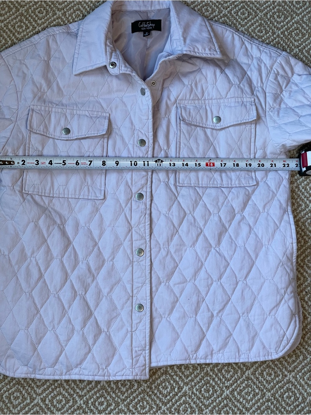 CoffeeShop Quilted Snap-Front Jacket in lilac - Picture 8 of 8
